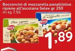 Famila Bocconcini di mozzarella panati/olive ripiene all'ascolana Selex offerta