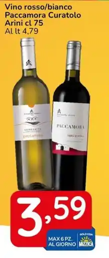 Famila Vino rosso/bianco Paccamora Curatolo Arini offerta