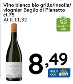 Famila Vino bianco bio grillo/insolia/ viognier Baglio di Pianetto offerta