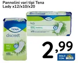 Famila Pannolini vari tipi Tena Lady x12/x10/×20 offerta