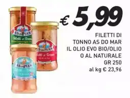 Coal Filetti di tonno as do mar il olio evo bio/olio o al naturale offerta