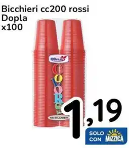 Famila Bicchieri cc200 rossi Dopla x100 offerta