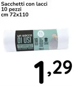 Famila Sacchetti con lacci 10 pezzi cm 72x110 offerta