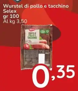 Famila Wurstel di pollo e tacchino Selex offerta