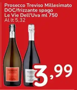 Famila Prosecco Treviso Millesimato DOC/frizzante spago Le Vie Dell'Uva offerta