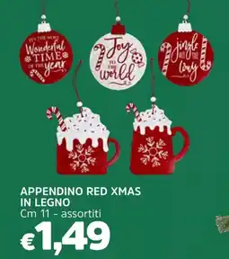 Famila Appendino red xmas in legno offerta
