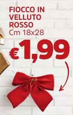 Famila Fiocco in velluto rosso cm 18x28 offerta