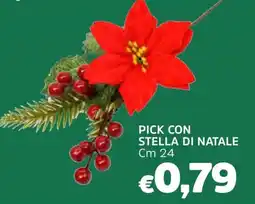 Famila Pick con stella di natale cm 24 offerta