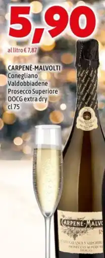 MEGA CARPENÈ-MALVOLTI Conegliano Valdobbiadene Prosecco Superiore DOCG extra dry offerta