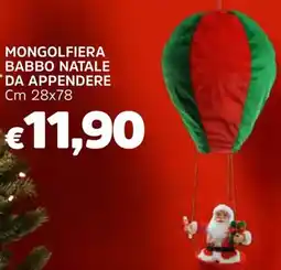 Famila Mongolfiera babbo natale da appendere cm 28x78 offerta