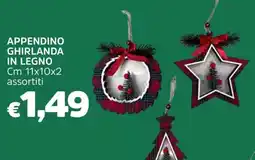 Famila Appendino ghirlanda in legno cm 11x10x2 offerta