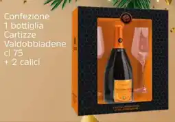 Famila Confezione 1 bottiglia Cartizze Valdobbiadene + 2 calici offerta