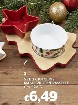Famila Set 2 ciotoline natalizie con vassoio cm 22x15 offerta
