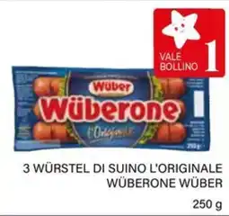Il Gigante 3 würstel di suino l'originale wüberone WÜBER offerta
