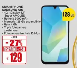 Il Gigante Smartphone SAMSUNG A16 offerta