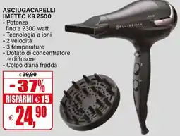Il Gigante ASCIUGACAPELLI IMETEC K9 2500 offerta