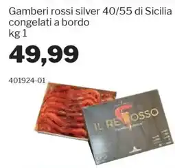 GrosMarket Gamberi rossi silver 40/55 di Sicilia congelati a bordo offerta