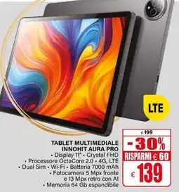 Il Gigante Tablet multimediale -30% innohit aura pro offerta