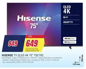 HISENSE TV QLED 4K 75" 75E79Q