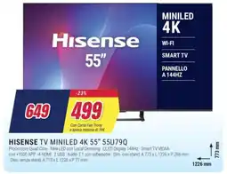 Trony HISENSE TV MINILED 4K 55" 55U79Q offerta