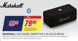 Trony Marshall diffusore emberton II black & brass offerta