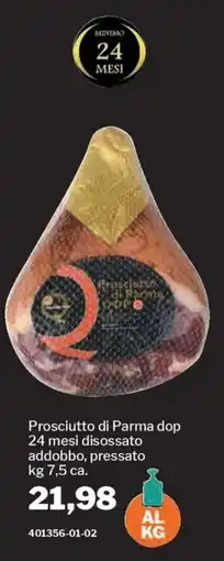 GrosMarket Prosciutto di Parma dop 24 mesi disossato addobbo, pressato offerta