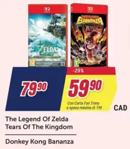 Trony The Legend Of Zelda Tears Of The Kingdom e Donkey Kong Bananza offerta