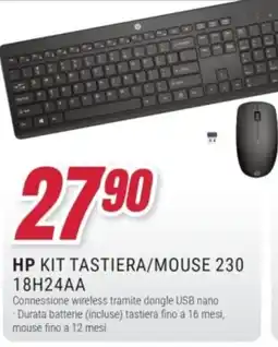 Trony HP KIT TASTIERA/MOUSE 230 18H24AA offerta