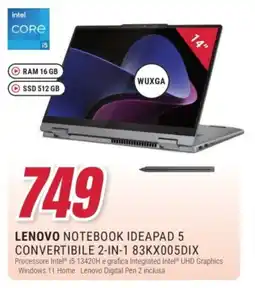 Trony LENOVO NOTEBOOK IDEAPAD 5 CONVERTIBILE 2-IN-1 83KX005DIX offerta
