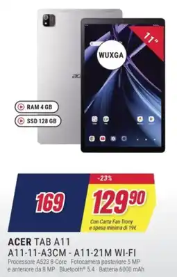 Trony ACER TAB A11 A11-11-A3CM-A11-21M WI-FI offerta