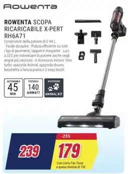 Trony ROWENTA SCOPA RICARICABILE X-PERT RH6A71 offerta