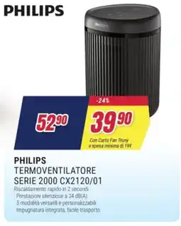 Trony PHILIPS TERMOVENTILATORE SERIE 2000 CX2120/01 offerta