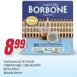 Trony Borbone compostabili con incarto riciclabile miscela decisa offerta