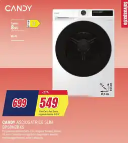 Trony CANDY ASCIUGATRICE SLIM BPS8N2BXS offerta