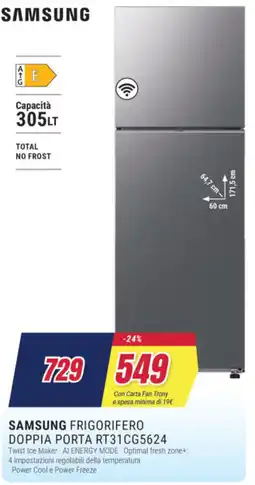 Trony SAMSUNG FRIGORIFERO DOPPIA PORTA RT31CG5624 offerta