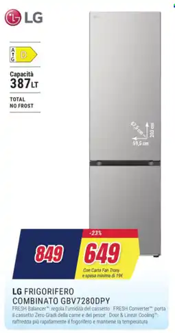 Trony LG FRIGORIFERO COMBINATO GBV7280DPY offerta