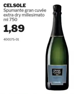 GrosMarket CELSOLE Spumante gran cuvée extra dry millesimato offerta