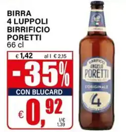 Il Gigante Birra 4 luppoli birrificio PORETTI offerta