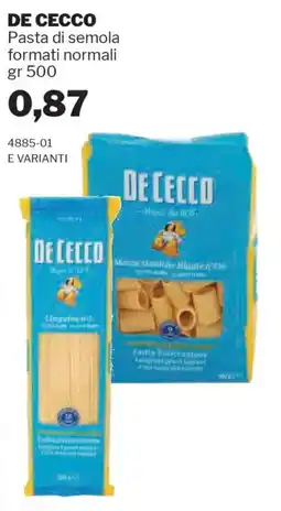 GrosMarket DE CECCO Pasta di semola formati normali offerta
