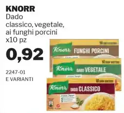 GrosMarket KNORR Dado classico, vegetale, ai funghi porcini offerta