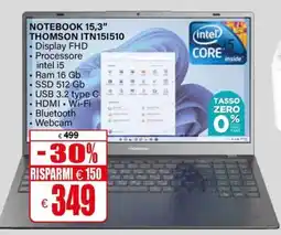 Il Gigante NOTEBOOK 15,3" THOMSON ITN151510 offerta