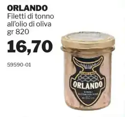 GrosMarket ORLANDO Filetti di tonno all'olio di oliva offerta