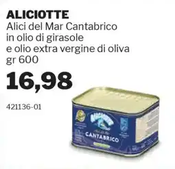 GrosMarket ALICIOTTE Alici del Mar Cantabrico in olio di girasole e olio extra vergine di oliva offerta