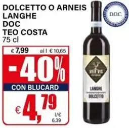 Il Gigante Dolcetto o arneis langhe doc teo costa offerta