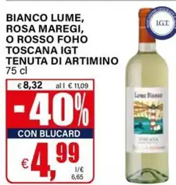 Il Gigante Bianco lume, rosa maregi, o rosso foho toscana igt tenuta di artimino offerta