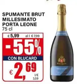 Il Gigante Spumante brut millesimato porta leone offerta