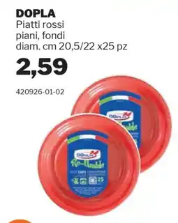 GrosMarket DOPLA Piatti rossi piani, fondi offerta