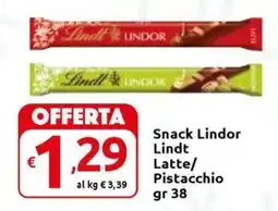 Carrefour Express Snack Lindor Lindt Latte/ Pistacchio offerta