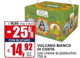 Il Gigante Vulcano bianco di costa con crema al pistacchio offerta