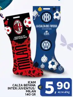 Extra Supermercati Icam calza befana inter/juventus/ milan offerta
